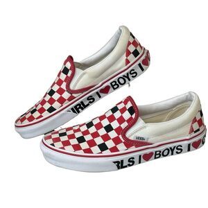 Vans Slip-On I Heart 'White Red' Size 8.5